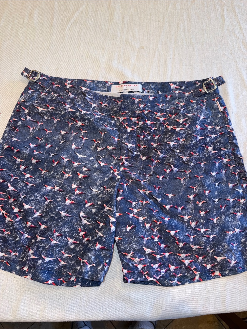 T0207101 EUC Orlebar Brown x Alex Maclean Meet the Flockers Bird Swim Trunk SZ 3